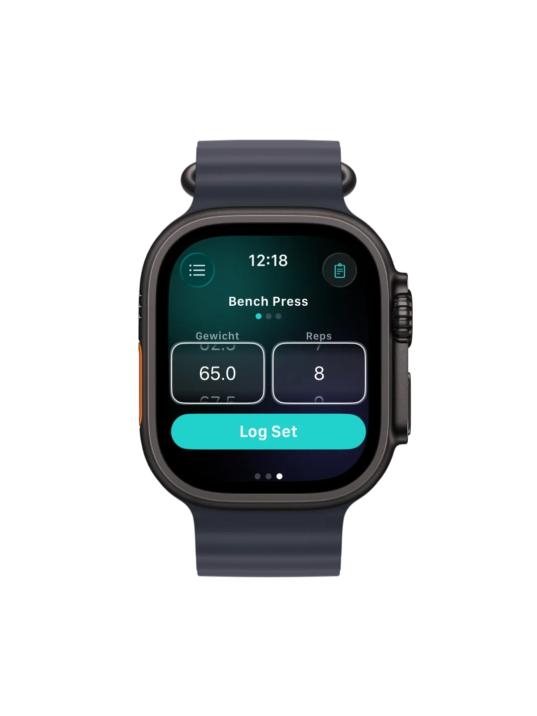 Logging a set with Phemilo on Apple Watch